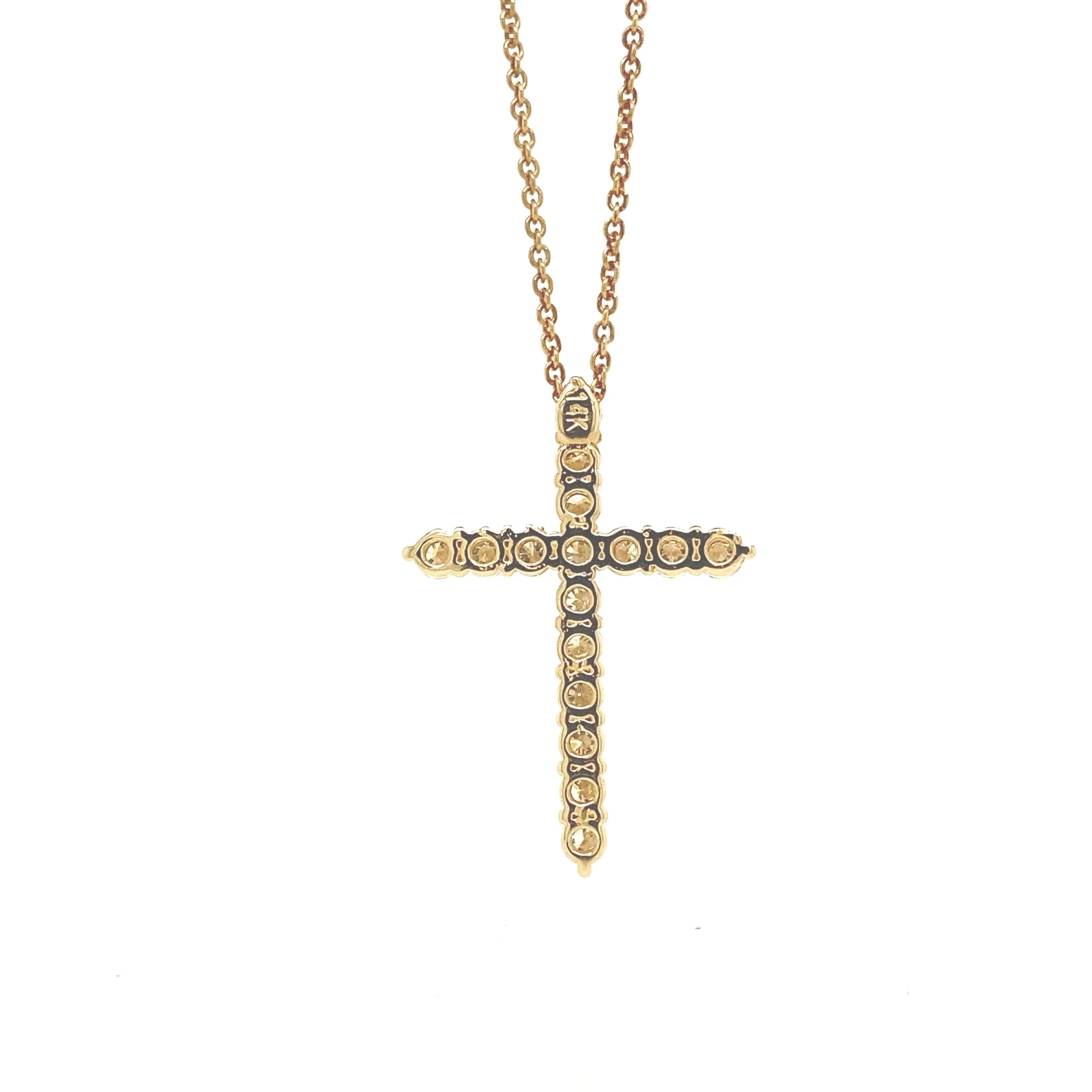 Diamond Cross Pendant Gold P015