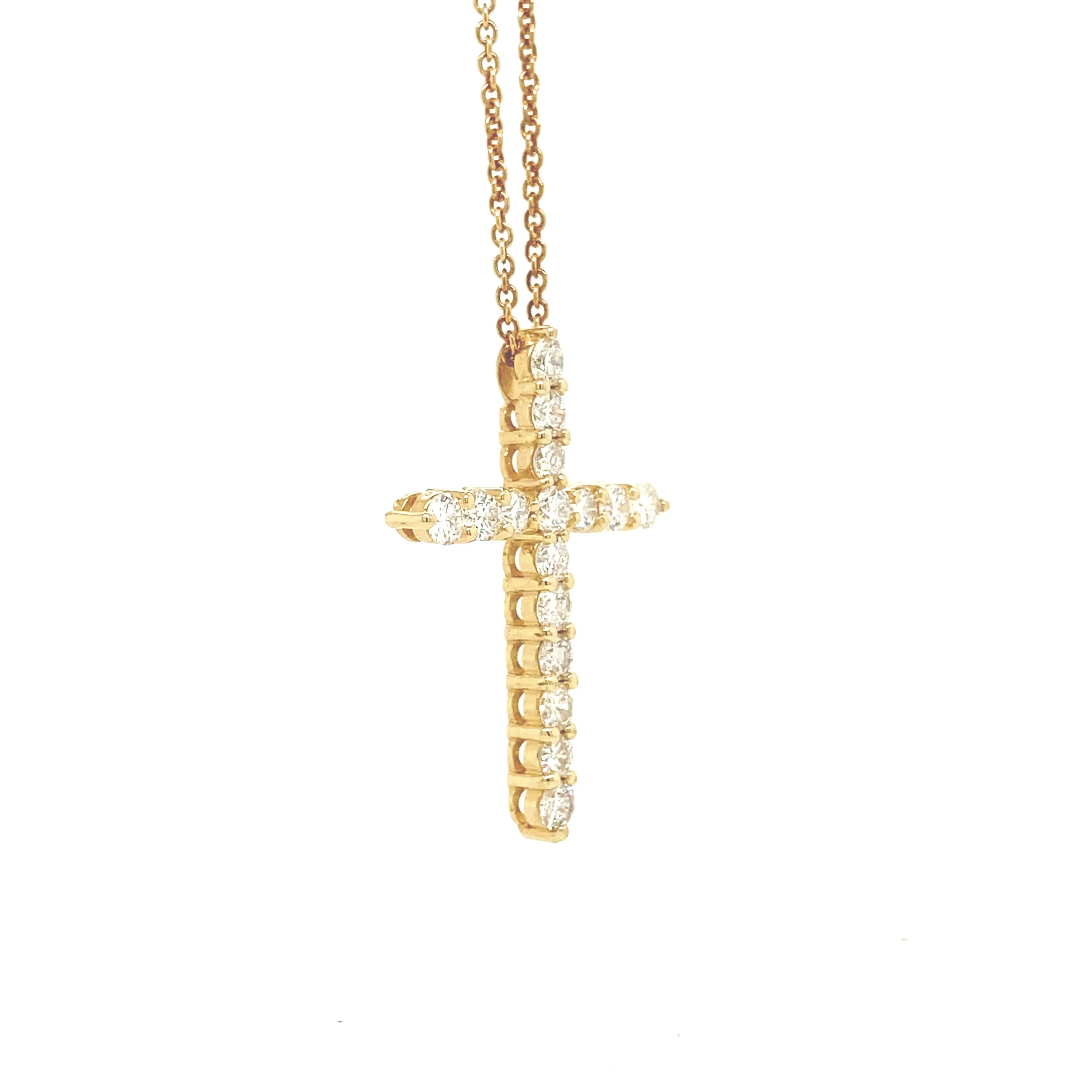 Diamond Cross Pendant Gold P015