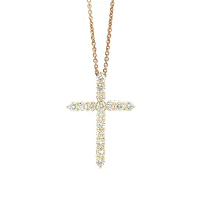 Diamond Cross Pendant Gold P015