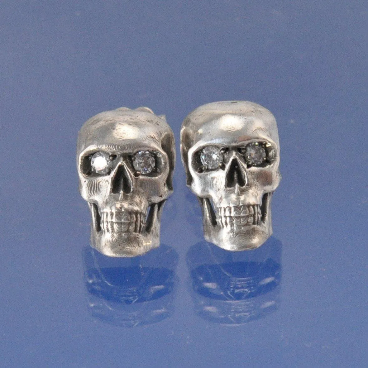 Diamond Eyed Skull Earrings