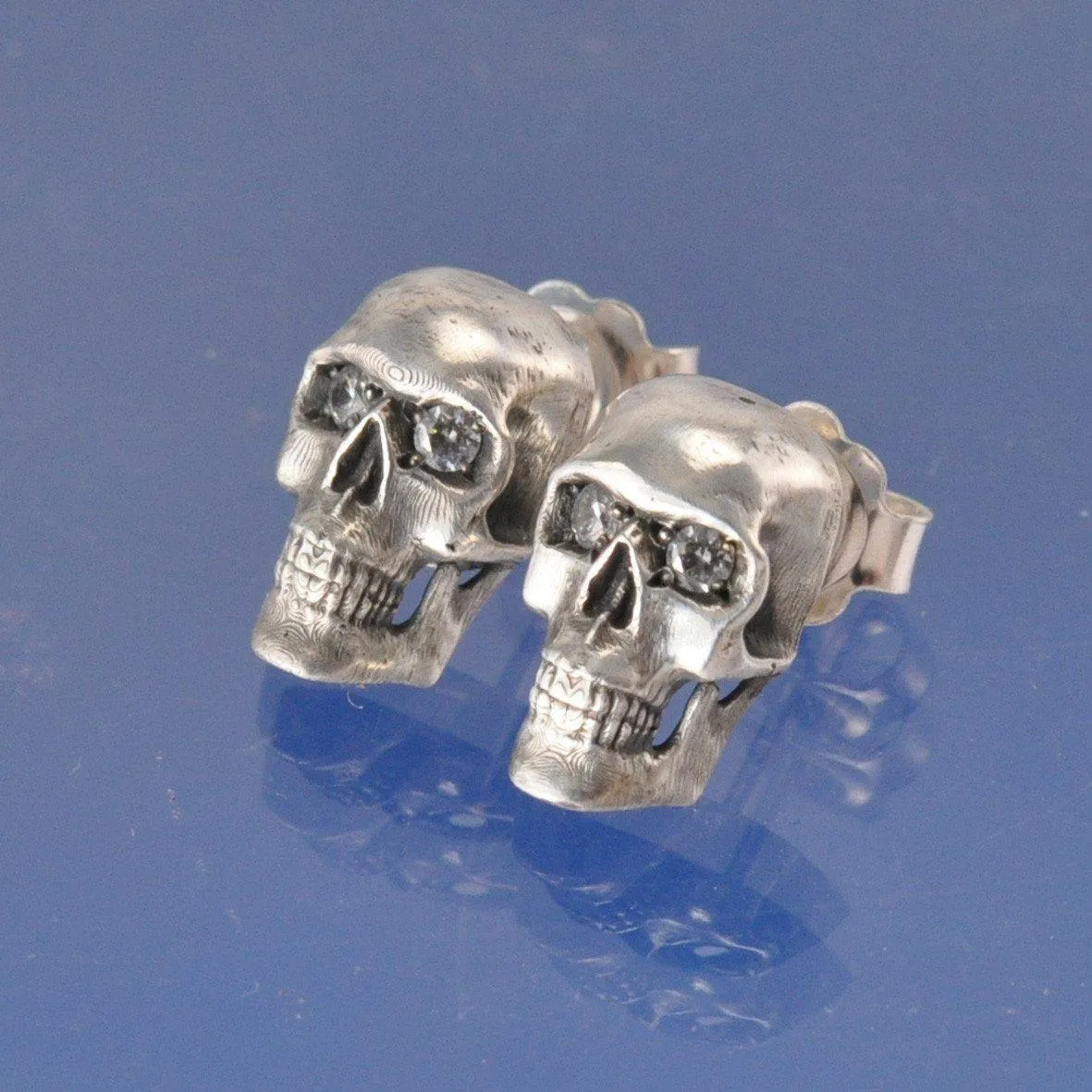 Diamond Eyed Skull Earrings