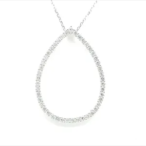 Diamond Open Teardrop Necklace