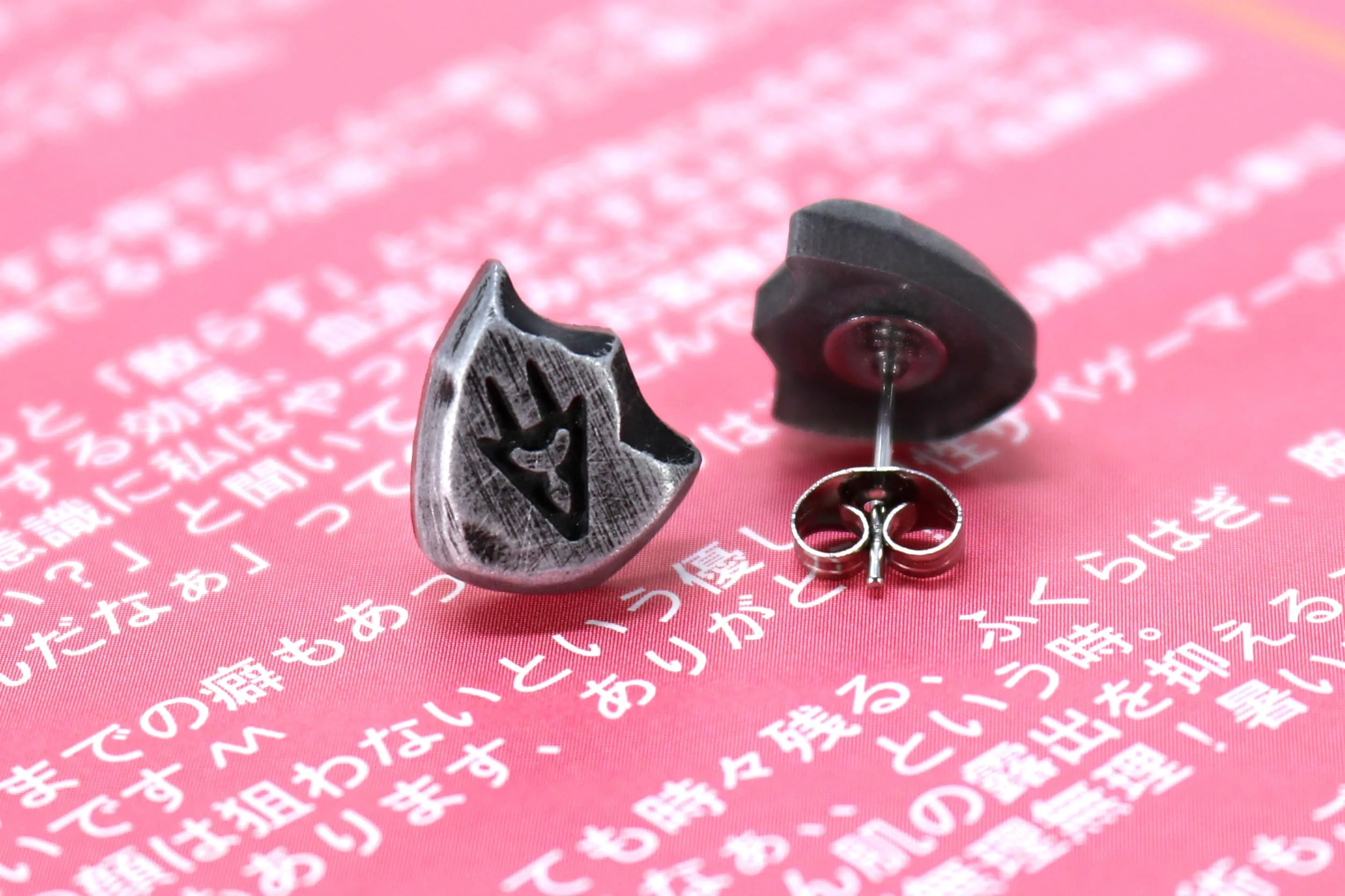 Dragoon Job Icon Stainless Steel Studded Earrings Pair - FFXIV