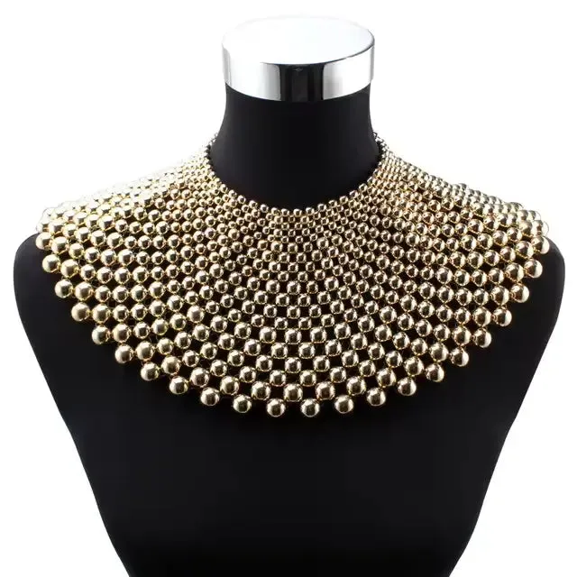 Egyptian Inspired Maxi Choker Necklace - Gold