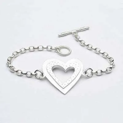 Emily Rosenfeld Sterling Silver Heart Bracelet