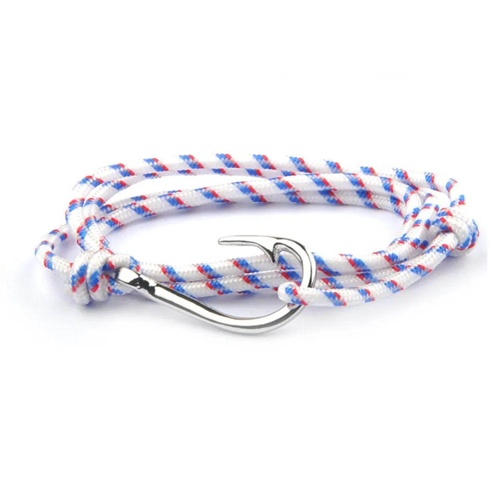 Fashion Anchor Fish Hook Bracelet Handmade Rope