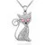 fashion cat pendant crystal necklaces charms flash drilling necklaces jewelry for women wedding engagement statement necklace