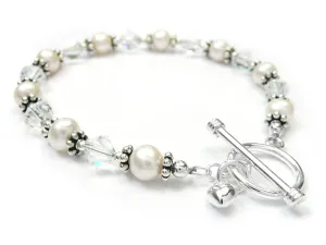 Freshwater Pearl and Crystal Bracelet - Mia