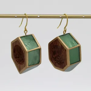 Green Geometric Geoblend Dangle Earring