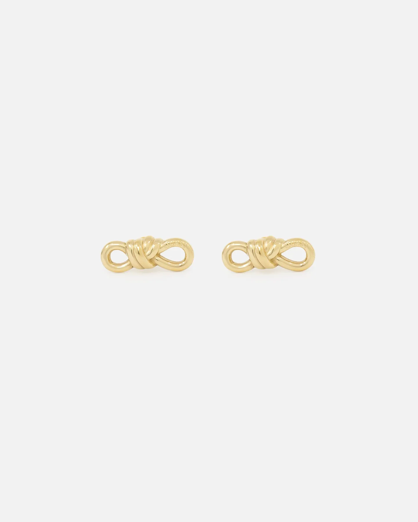 Guess Mainline Women's Modern Love 20mm Knot Stud Earrings Yellow Gold