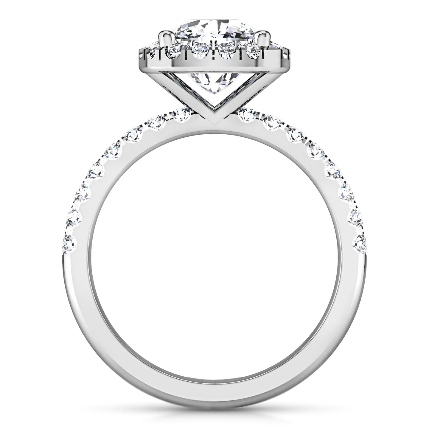 Halo Cushion Cut Engagement Ring Jessica 14K White Gold