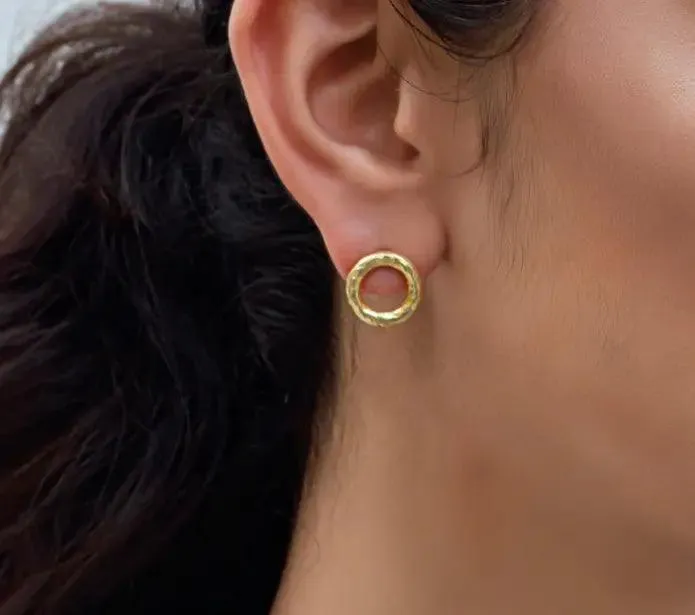 Hammered Gold Orb Earrings