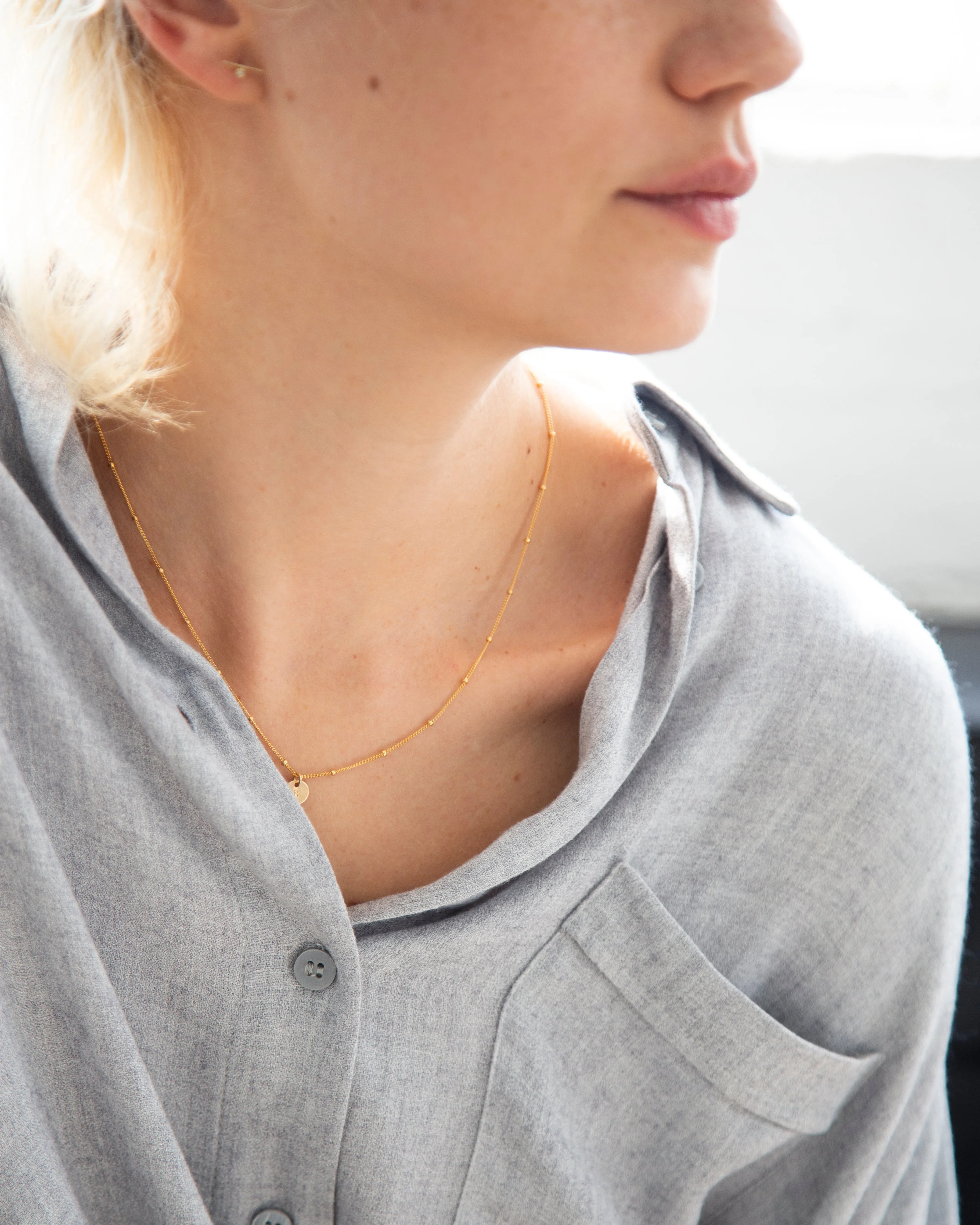 Hand stamped Initial Necklace