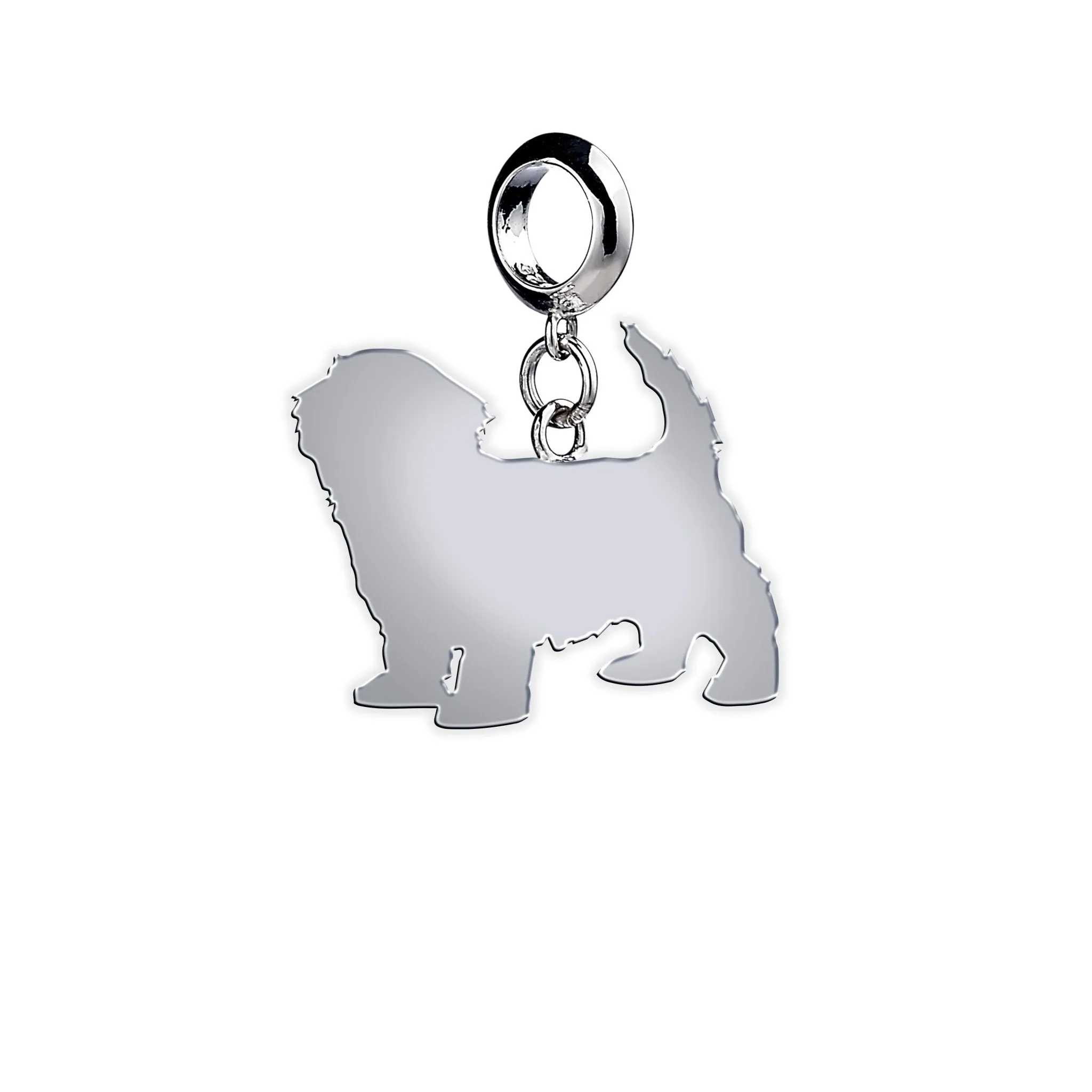 Havanese Silhouette Silver Charm