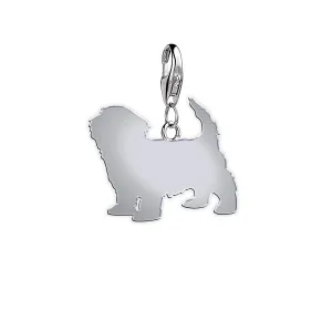 Havanese Silhouette Silver Charm