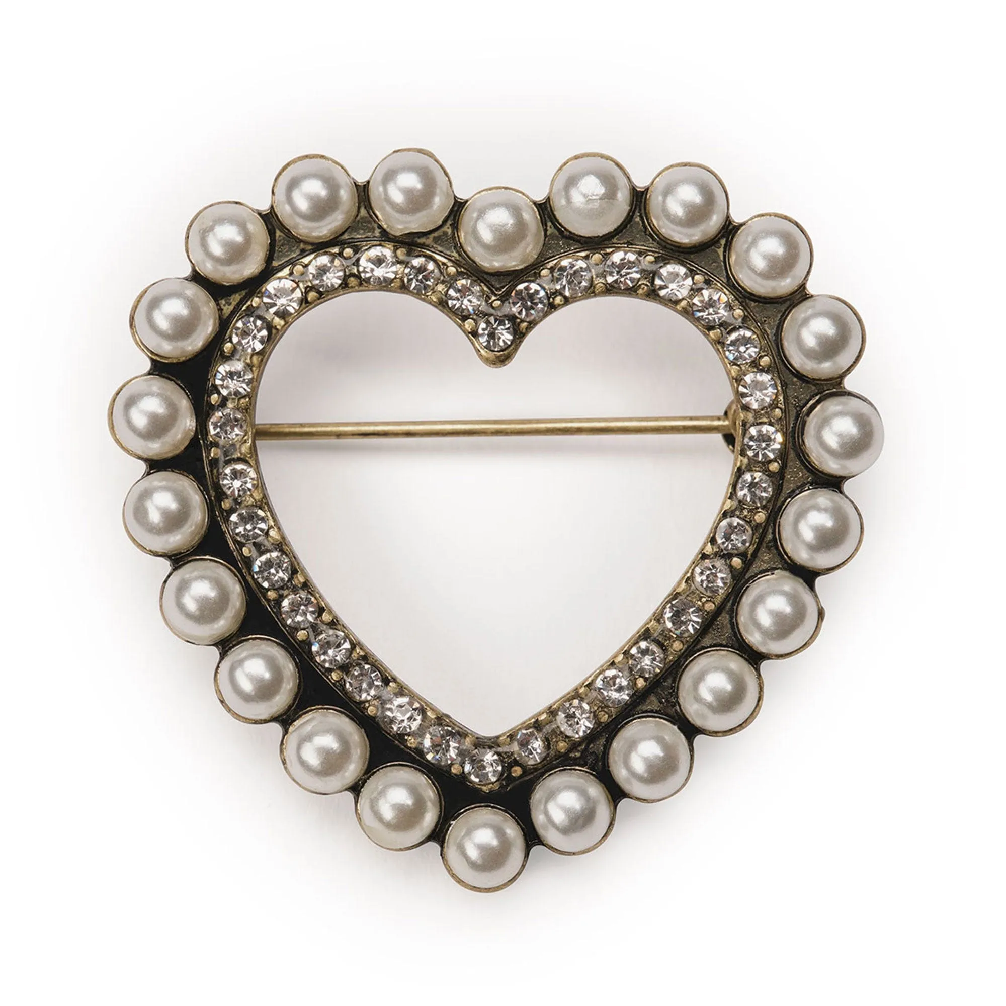 Heart Pearl Brooch