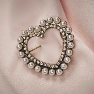 Heart Pearl Brooch