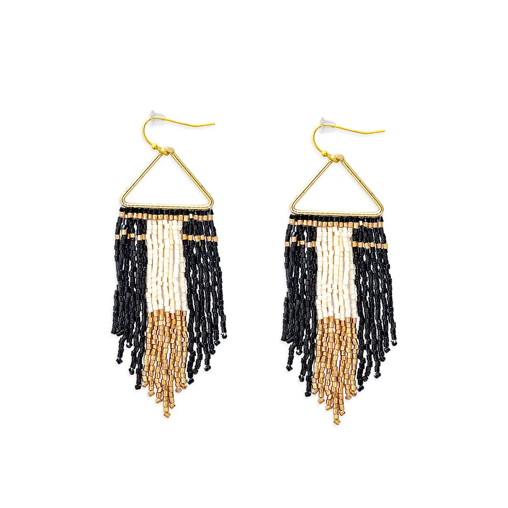 Horizon Sight Beaded Earrings In Ebony