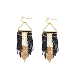 Horizon Sight Beaded Earrings In Ebony