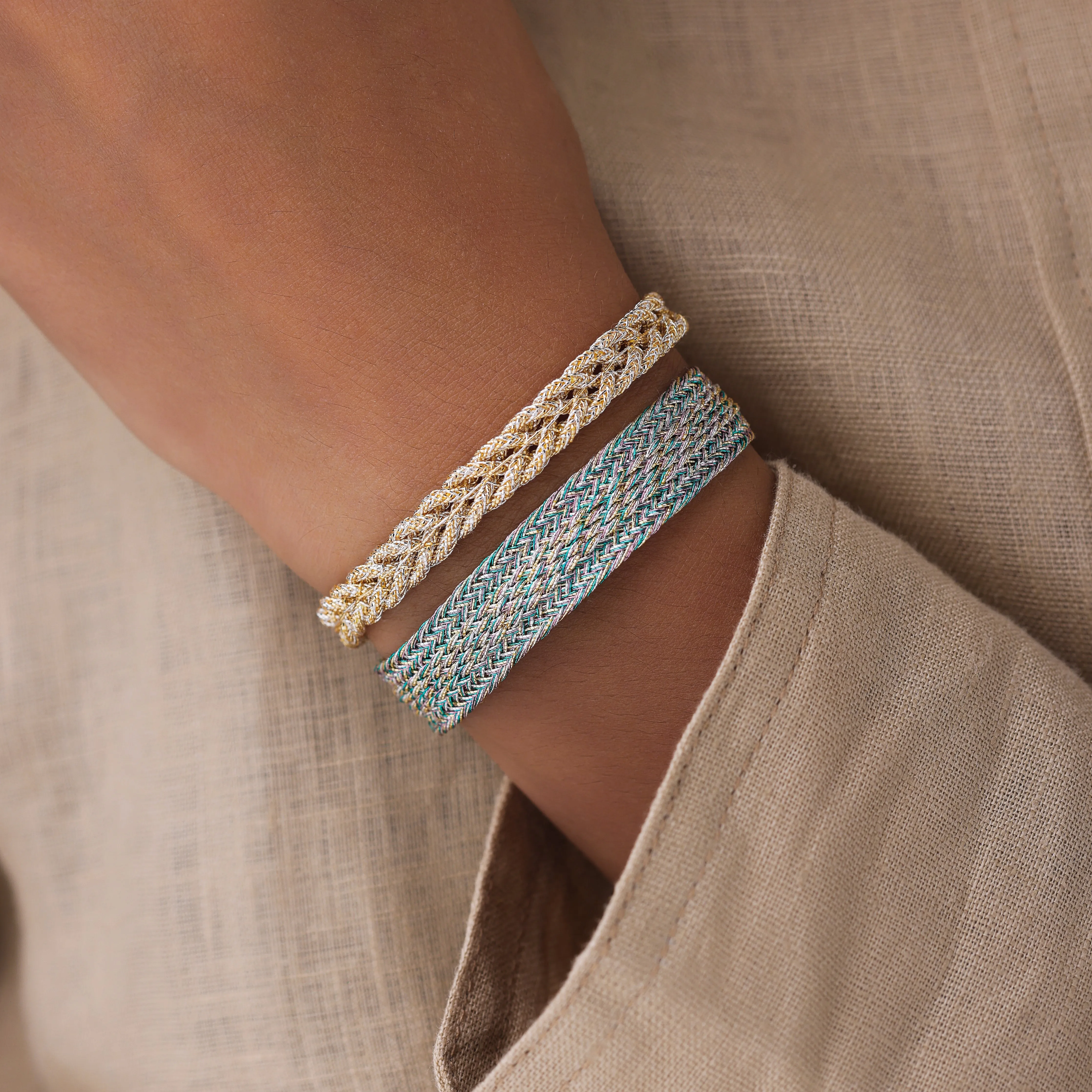 Izy n°1 Bracelet in Gold Silver Tiffany Blue