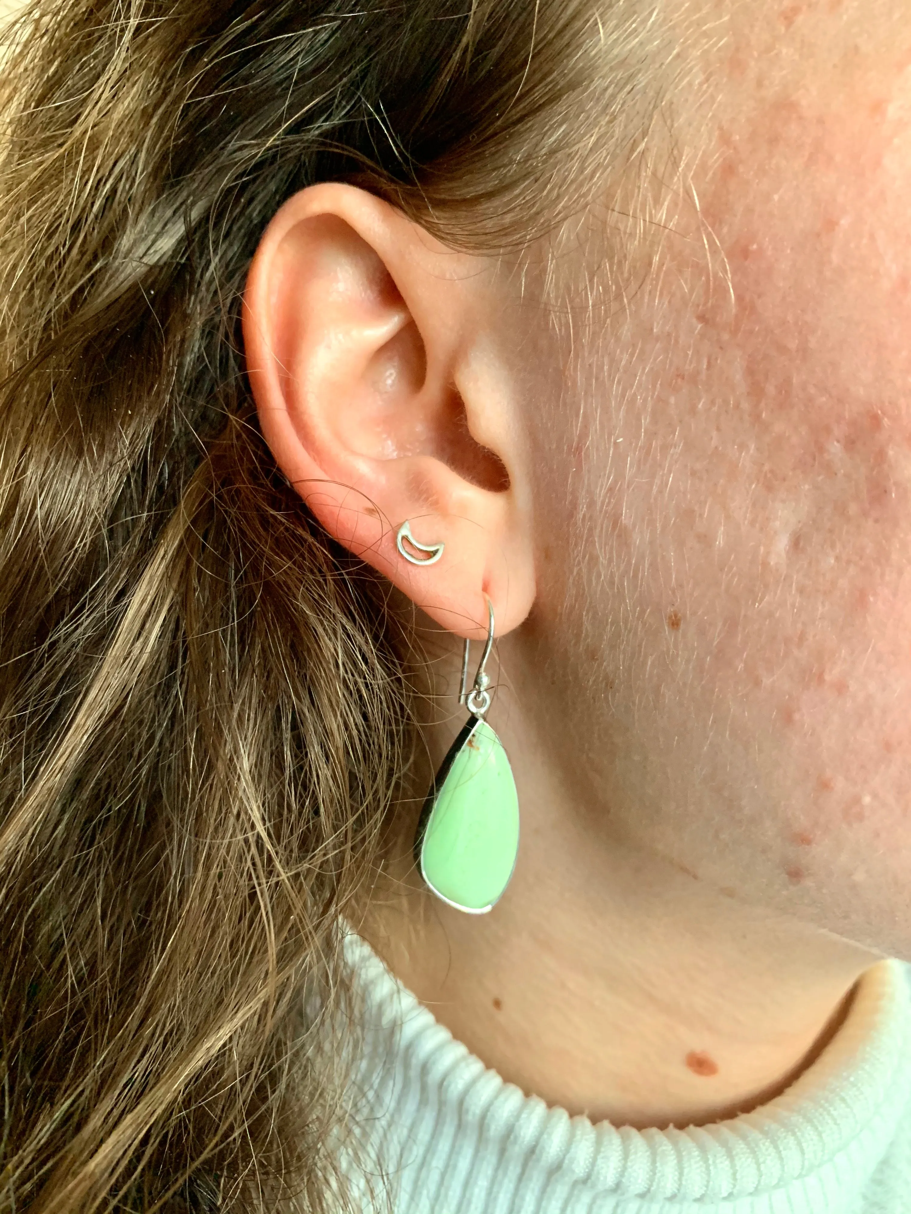 Lemon Chrysoprase Akoni Earrings