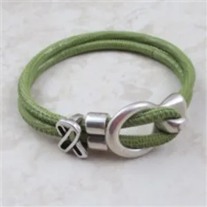 Lime Green Awareness Leather Cord Bracelet Unisex