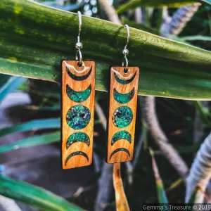 Lunar Ombré Wood Earrings