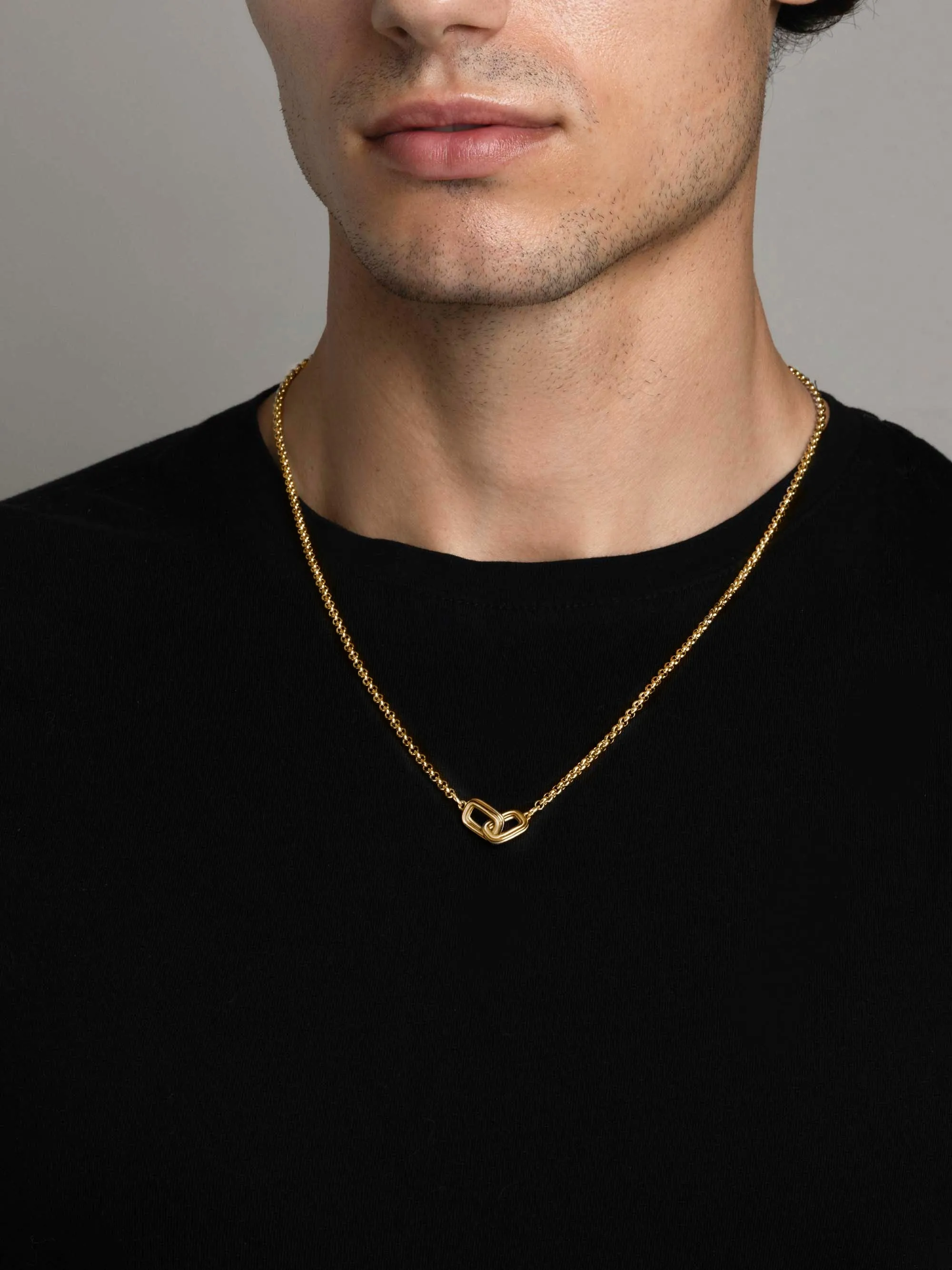 Men's Gold Chain with Interlocking Rings