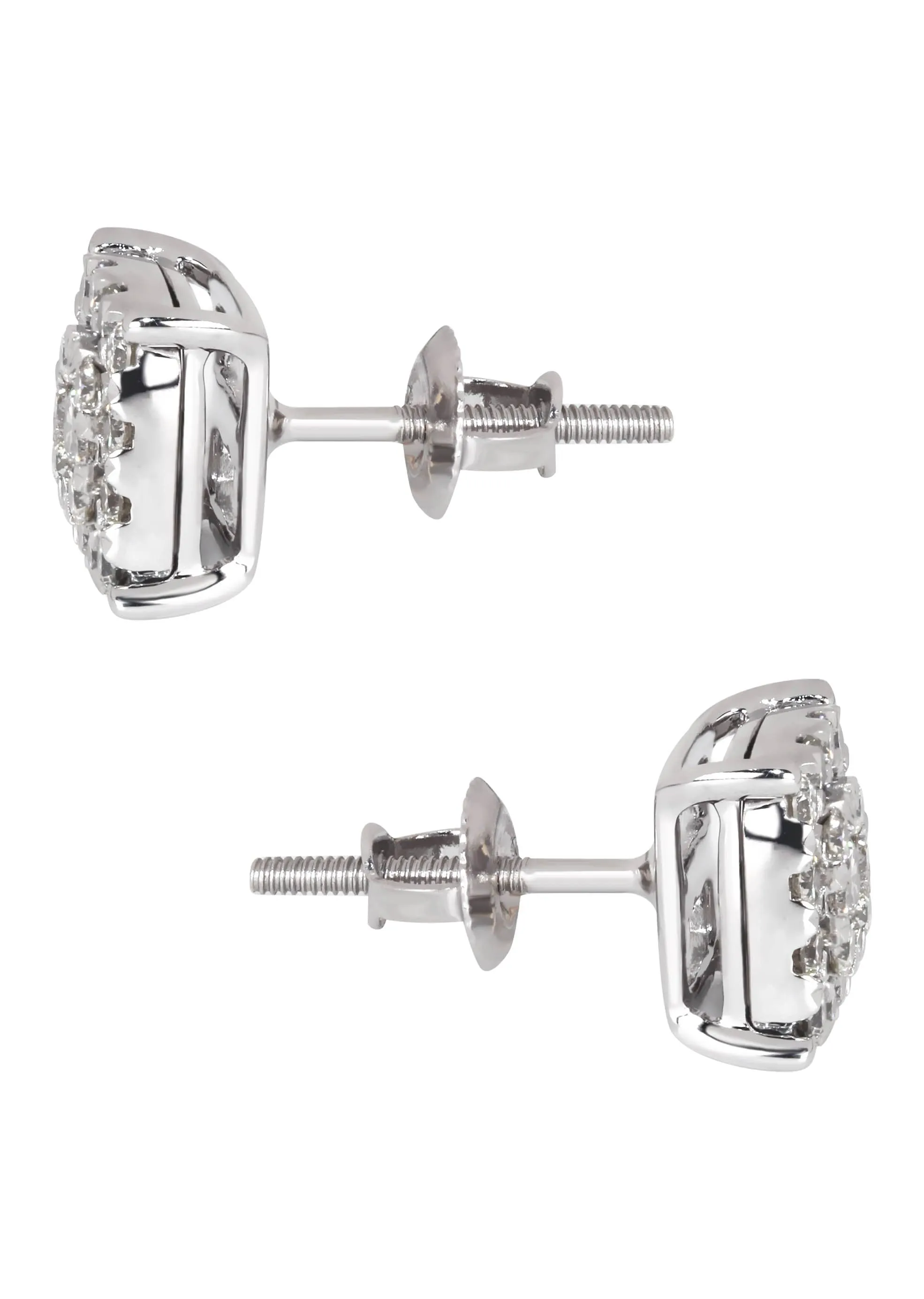 Mens Stud Diamond Earrings | 0.65 Carats 14K White Gold