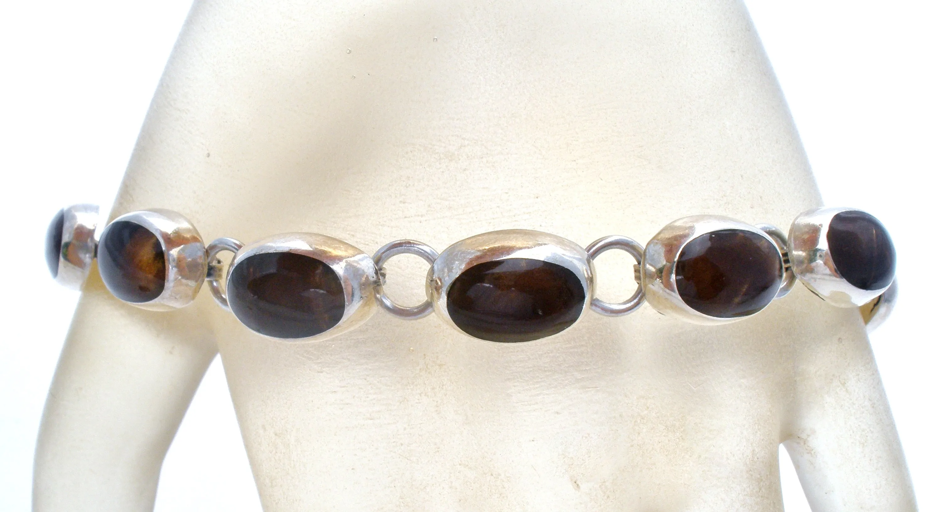 Mexican Brown Sterling Silver Bracelet Vintage