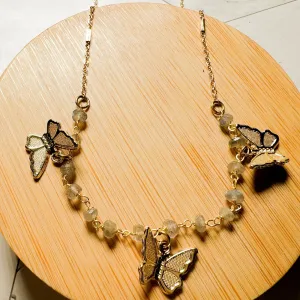 Mila: Tiny Triple Butterfly Necklace