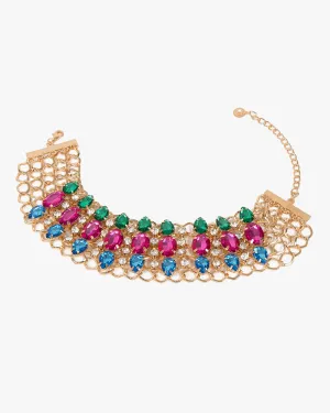 Multi Colour Statement Crystal Choker Necklace