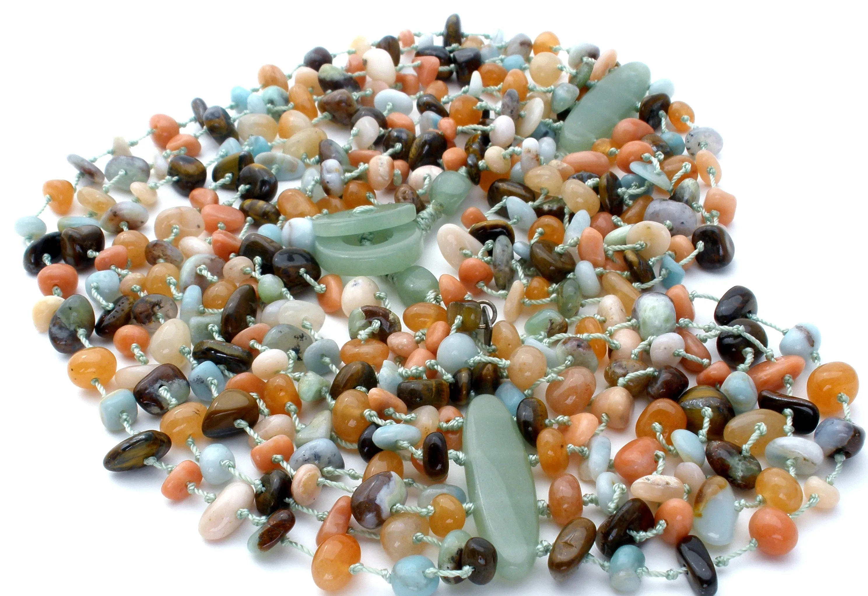 Multi Strand Gemstone Bead Bib Necklace