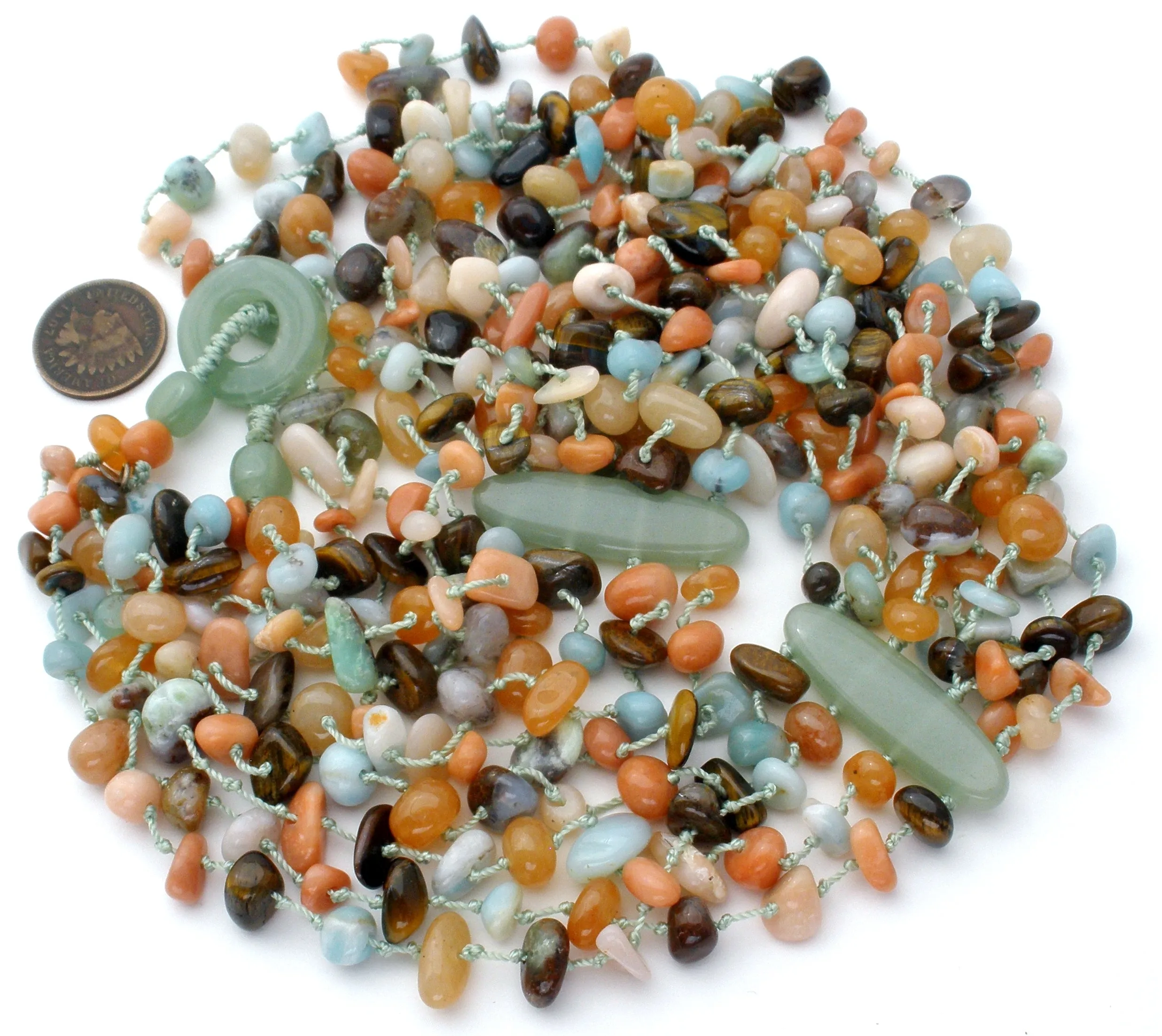 Multi Strand Gemstone Bead Bib Necklace