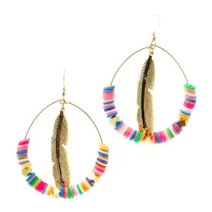 NEON FEATHER MULTICOLORED EARRINGS