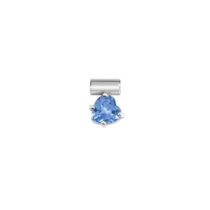 Nomination SeiMia Charm, Heart, Blue Cubic Zirconia, Silver