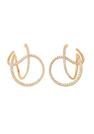 Ole Lynggaard 18KYG Twisted Love Bands Pavé Diamond Earrings