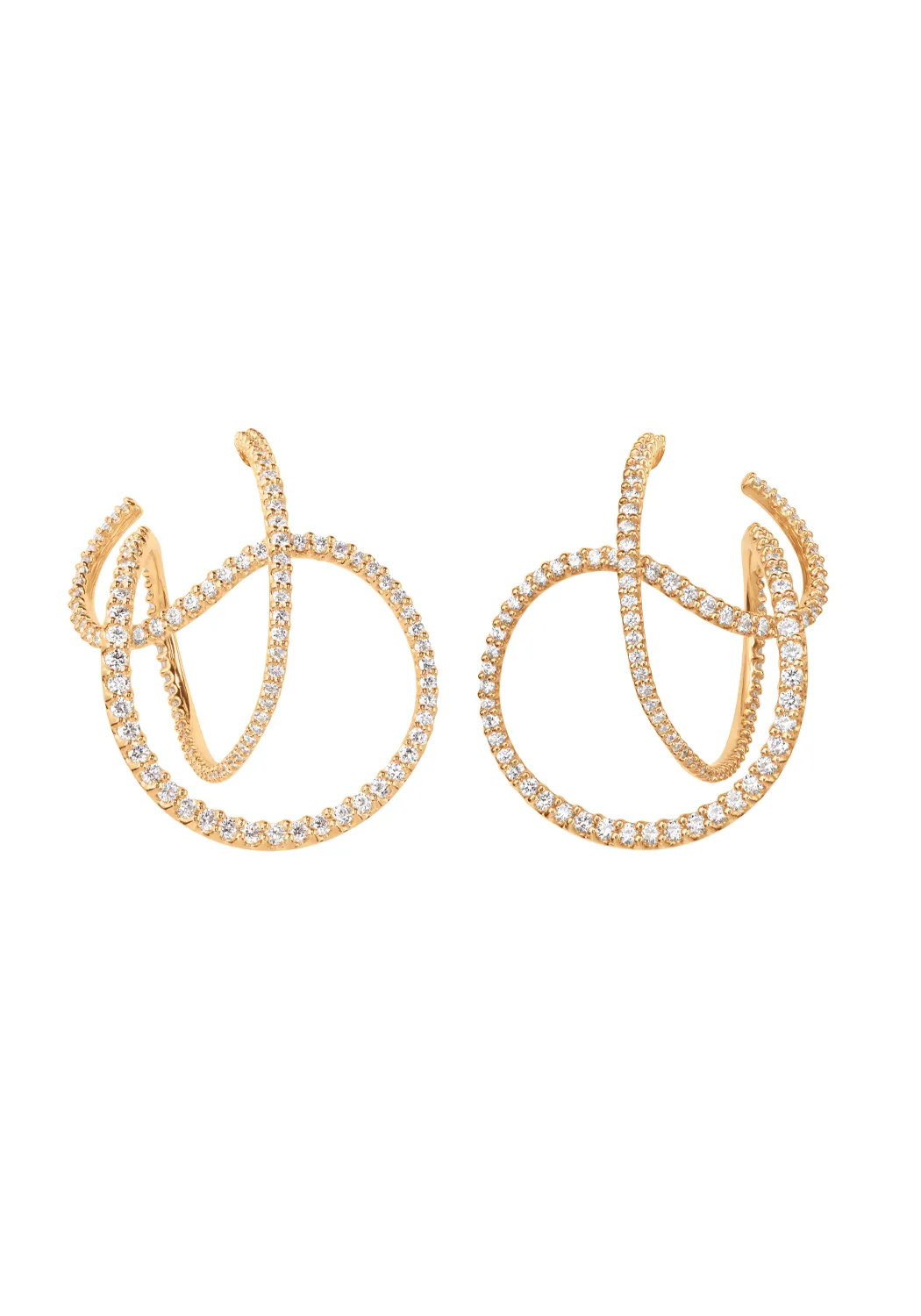 Ole Lynggaard 18KYG Twisted Love Bands Pavé Diamond Earrings