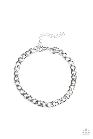 Paparazzi Bracelet ~ Halftime - Silver