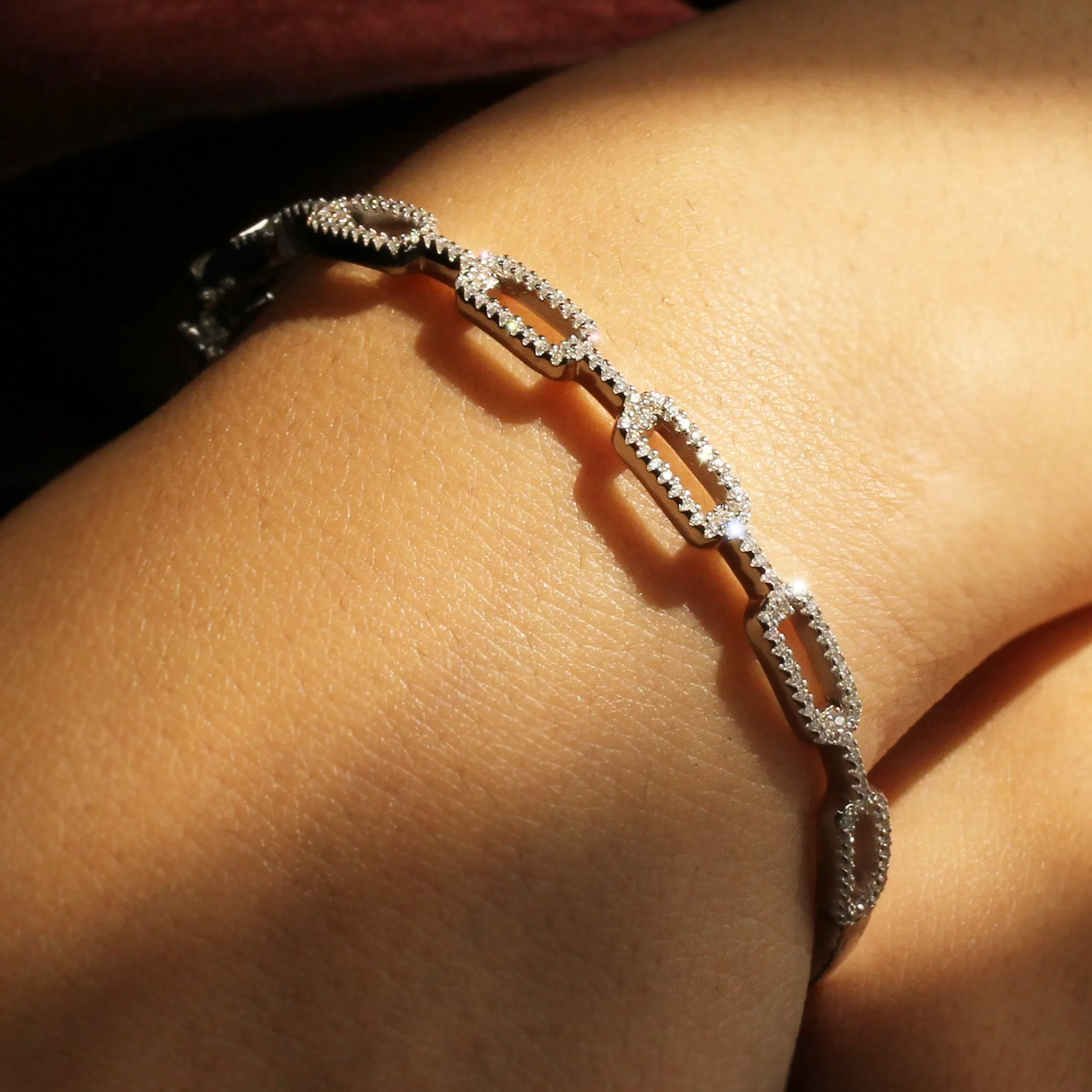 Paperclip Chain Bangle Bracelet