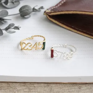 Pencil and Number Ring Set