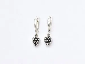 Pinecone Earrings - Pinecone Drop Earrings - Silver Drop Earrings