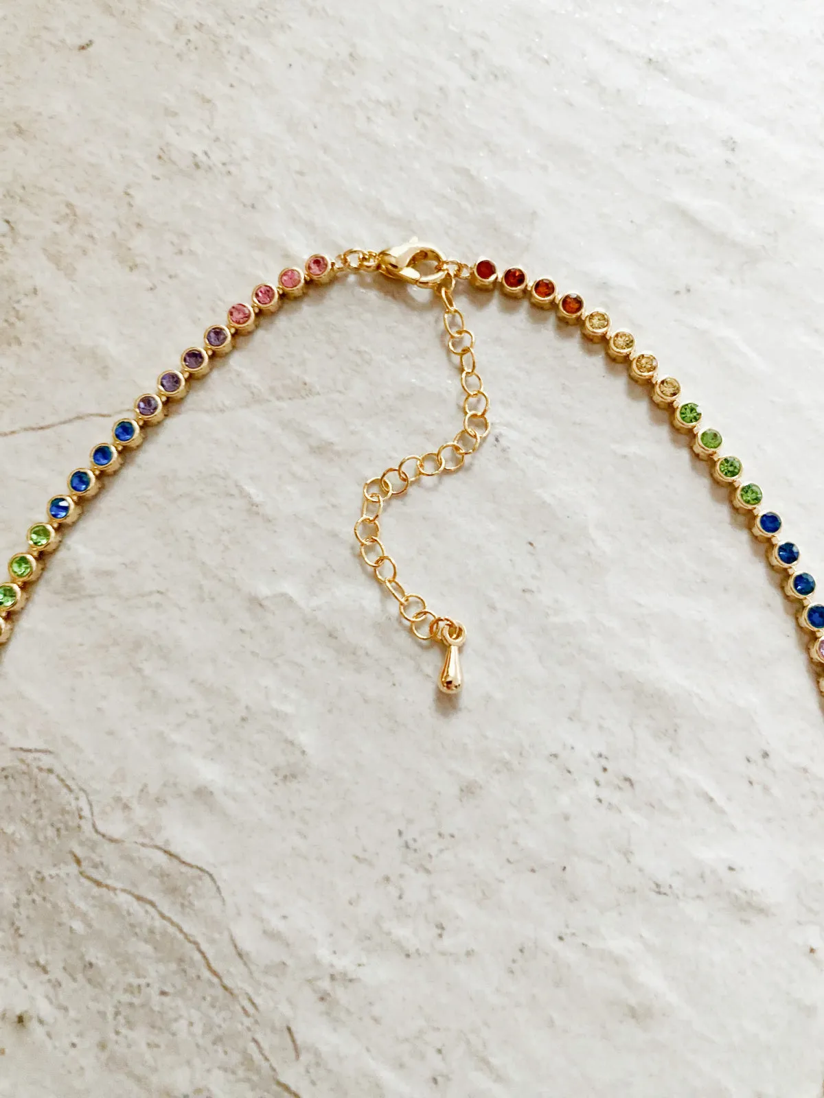 Rainbow CZ Collar Necklace