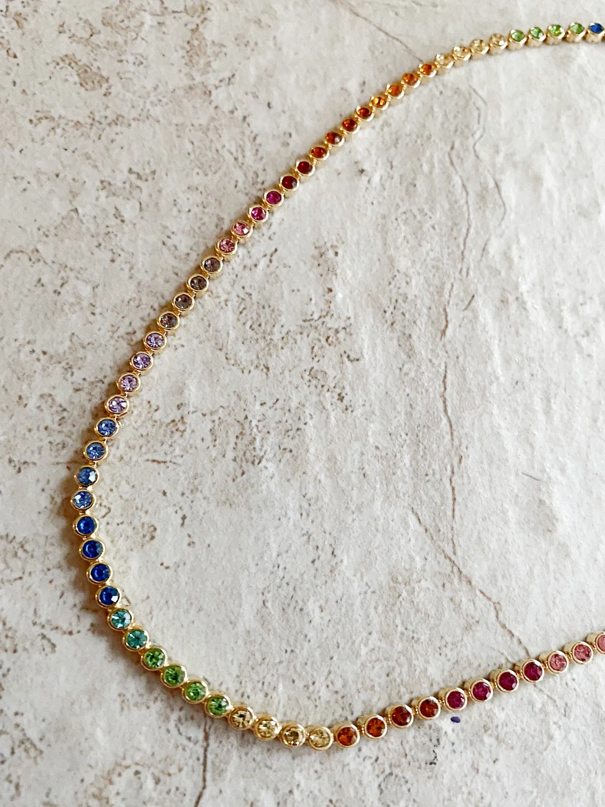 Rainbow CZ Collar Necklace