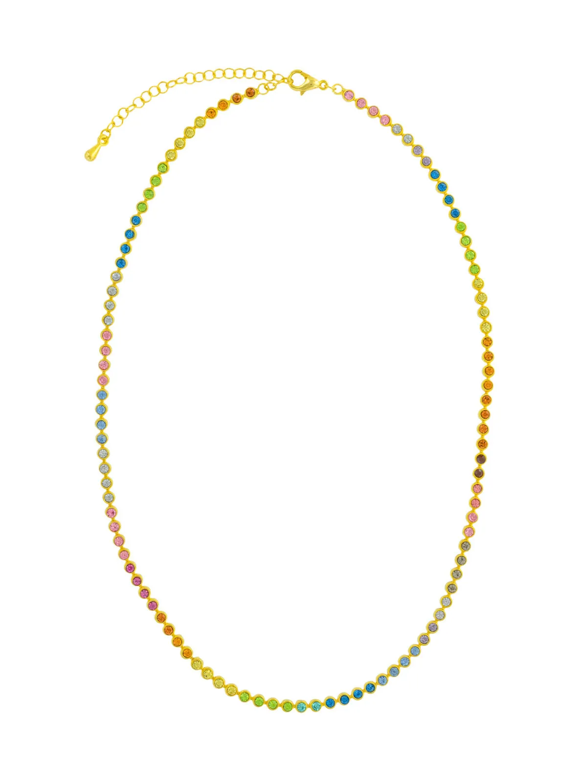 Rainbow CZ Collar Necklace