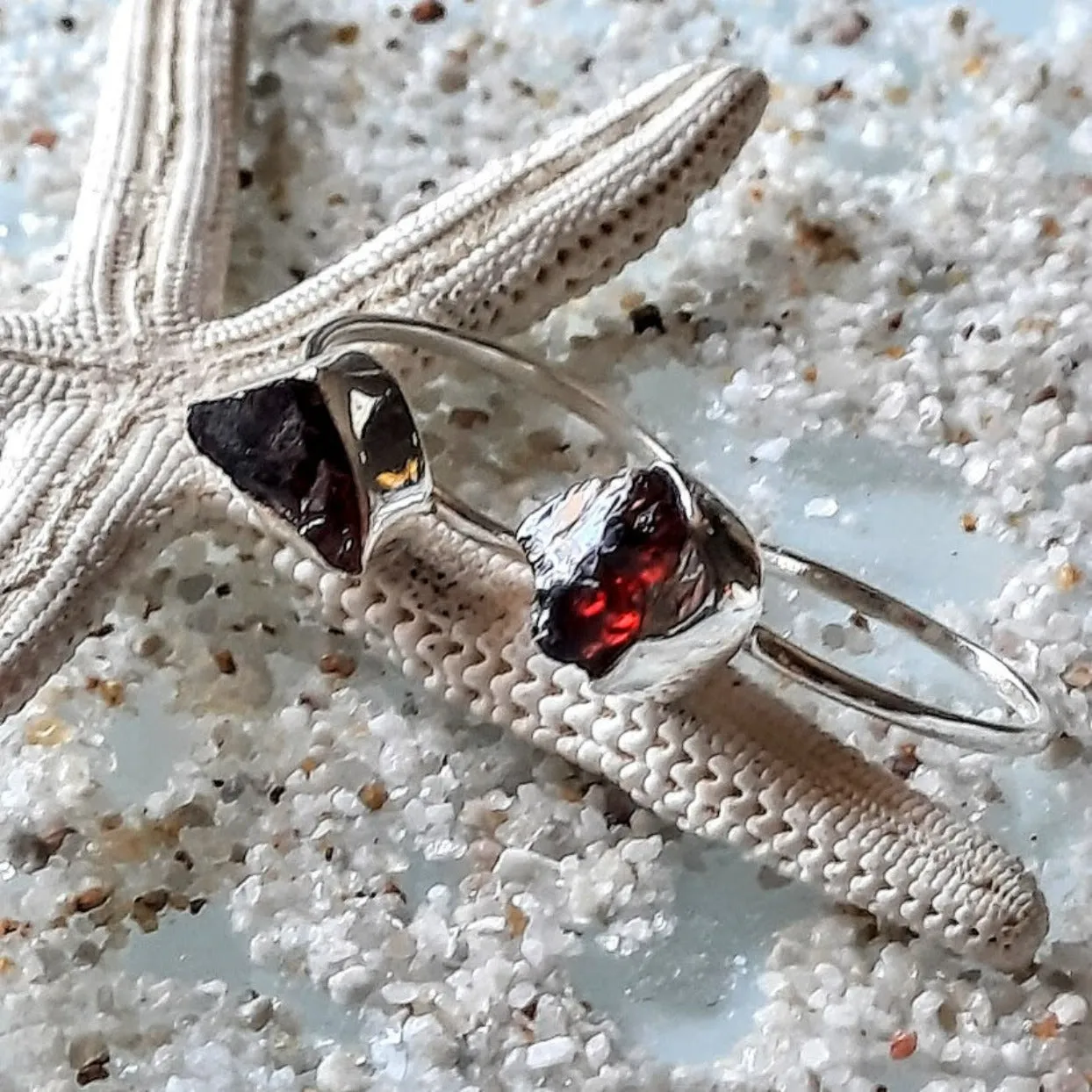 RAW GARNET - PETITE SILVER 925