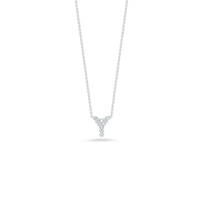 Roberto Coin Tiny Treasures Diamond Love Letter “Y” Necklace