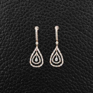 Rose Gold & Diamond Dangle Earrings