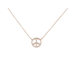 Rose Gold Crystal Peace Necklace