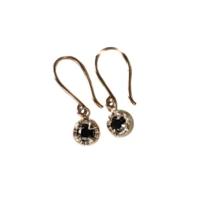 Round Black Diamond Sun Earrings - made to order